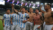 Brazil v Argentina: Final - Copa America Brazil 2021 - Messi, De Paul y compañía cantan siendo campeones.