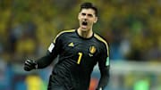 Courtois celebra un gol vs Brasil: Quarter Final - 2018 FIFA World Cup Russia