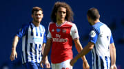 Matteo Guendouzi was involved in a heated confrontation with Neal Maupay at Brighton
