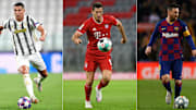 Cristiano Ronaldo, Robert Lewandowski y Leo Messi, los goleadores de Europa