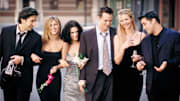 Cast Members Of NBC's Comedy Series Friends Pictured (L) To R : David Schwimmer As Ross