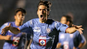 Cesar Delgado of Cruz Azul celebrates hi