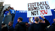 Les supporters de Chelsea se sont mobilisés pour que leur leur club se retire de la Super League.