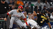 Cincinnati Reds' Eugenio Suarez got shoulder surgery over the offseason.