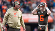 Freddie Kitchens and Baker Mayfield. 