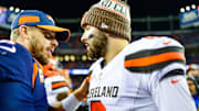 Cleveland Browns quarterbacks Case Keenum and Baker Mayfield