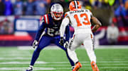 Browns WR Odell Beckham Jr lined up against Patriots CB Stephon Gilmore