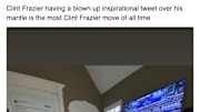 New York Yankees outfielder Clint Frazier loves Kanye West, as evidenced by his mantelpiece.