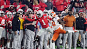 The referees from the Fiesta Bowl didn't think Justyn Ross had possession on his overturned fumble.