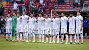 Jugadores de México previo al partido ante Costa Rica.