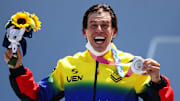 Daniel Dhers celebró su segundo lugar en BMX freestyle