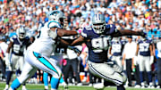 Jay Ratliff for the Dallas Cowboys in a game against the Carolina Panthers 