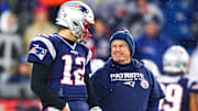 Patriots head coach Bill Belichick and former quarterback Tom Brady