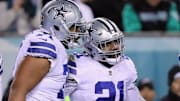 Cowboys offensive lineman La'el Collins and running back Ezekiel Elliott