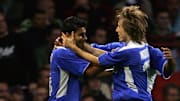 Luka Modric celebrando un gol con el Dinamo de Zagreb