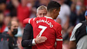 Ole Gunnar Solskjær et Cristiano Ronaldo. 