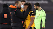 Nuno Espirito Santo (l.) und Adama Traore arbeiteten gemeinsam bei Wolverhampton.