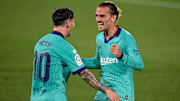 Leo Messi et Antoine Griezmann après le but du Français