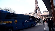 Le bus du PSG à son arrivée à Paris. 