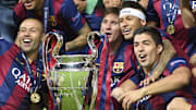 Barcelona festejando su última Champions League