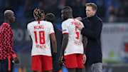 Wegen Julian Nagelsmann entschied sich Dayot Upamecano für eine Vertragsverlängerung bei RB Leipzig (v.r)