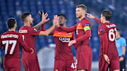 L'esultanza della Roma contro lo Young Boys