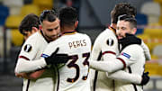 La gioia della Roma per la qualificazione ai quarti di Europa League 