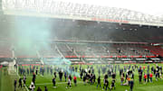 Several fans stormed the pitch at Old Trafford