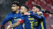 Lucas Paqueta, Memphis Depay et Houssem Aouar, les trois buteurs lyonnais. 