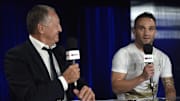 Jean-Michel Aulas et Matthieu Valbuena lors de son temps à l'OL. 