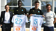 Pape Gueye et Leonardo Balerdi lors de la présentation. 