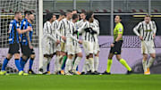 L'esultanza della Juve a San Siro