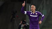 Franck Ribéry avec le maillot de la Fiorentina. 