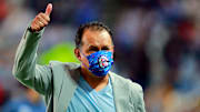 Juan Reynoso durante el partido de ida entre Pachuca y Cruz Azul de las semifinales de ida del Guard1anes 2021 - Liga MX
