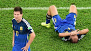 Zabaleta y Messi en la final del Mundial