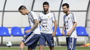 Di María, Agüero y Messi con Argentina
