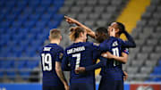 France celebrate their opener 