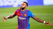 Depay celebrando su gol frente a la Juve
