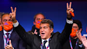 So sehen Sieger aus: Joan Laporta nach der gewonnenen Wahl zum Klub-Chef des FC Barcelona
