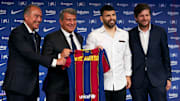 La présentation de la nouvelle recrue du club, Sergio Aguero