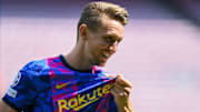 Luuk De Jong lors de sa présentation avec le FC Barcelone.