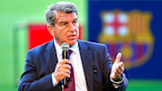 Joan Laporta en la presentación de Memphis