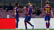 Verletzten sich beide im November am Knie: Ansu Fati und Gerard Piqué