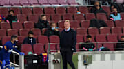 Koeman en un encuentro de Champions League