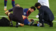 Lionel Messi sustained a blow to his foot following a challenge from Napoli's Kalidou Koulibaly