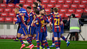 Drehten das 0:2 aus dem Hinspiel und zogen doch noch ins spanische Pokalfinale ein: die Spieler vom FC Barcelona