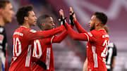 L'esultanza dei giocatori del Bayern Monaco