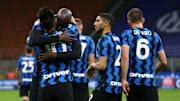 L'esultanza dei giocatori dell'Inter