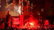 Fans Celebrate Liverpool FC Winning The Premier League Title