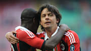 Filippo Inzaghi (L) celebrates with team